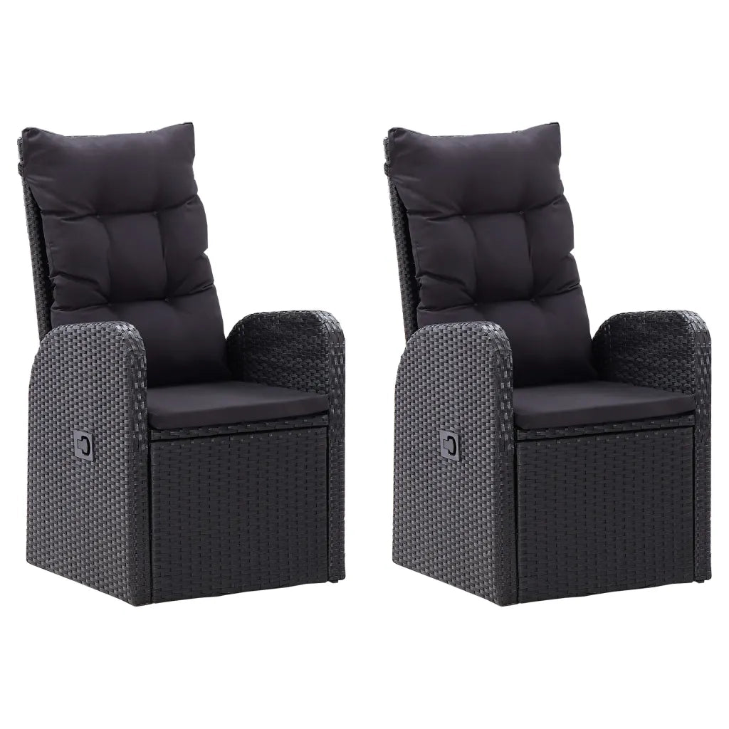 Set da Pranzo da Giardino 7 pz con Cuscini Nero 3099482
