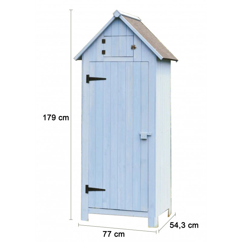 Armadio da giardino in legno di abete azzurro 64x44 cm – 3 ripiani e tetto bitumato – impermeabile – ARM0805 Foresta