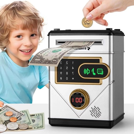 Cassa di risparmio elettronica con schermo touchscreen e password per bambini di 3-12 anni - regalo per bambini