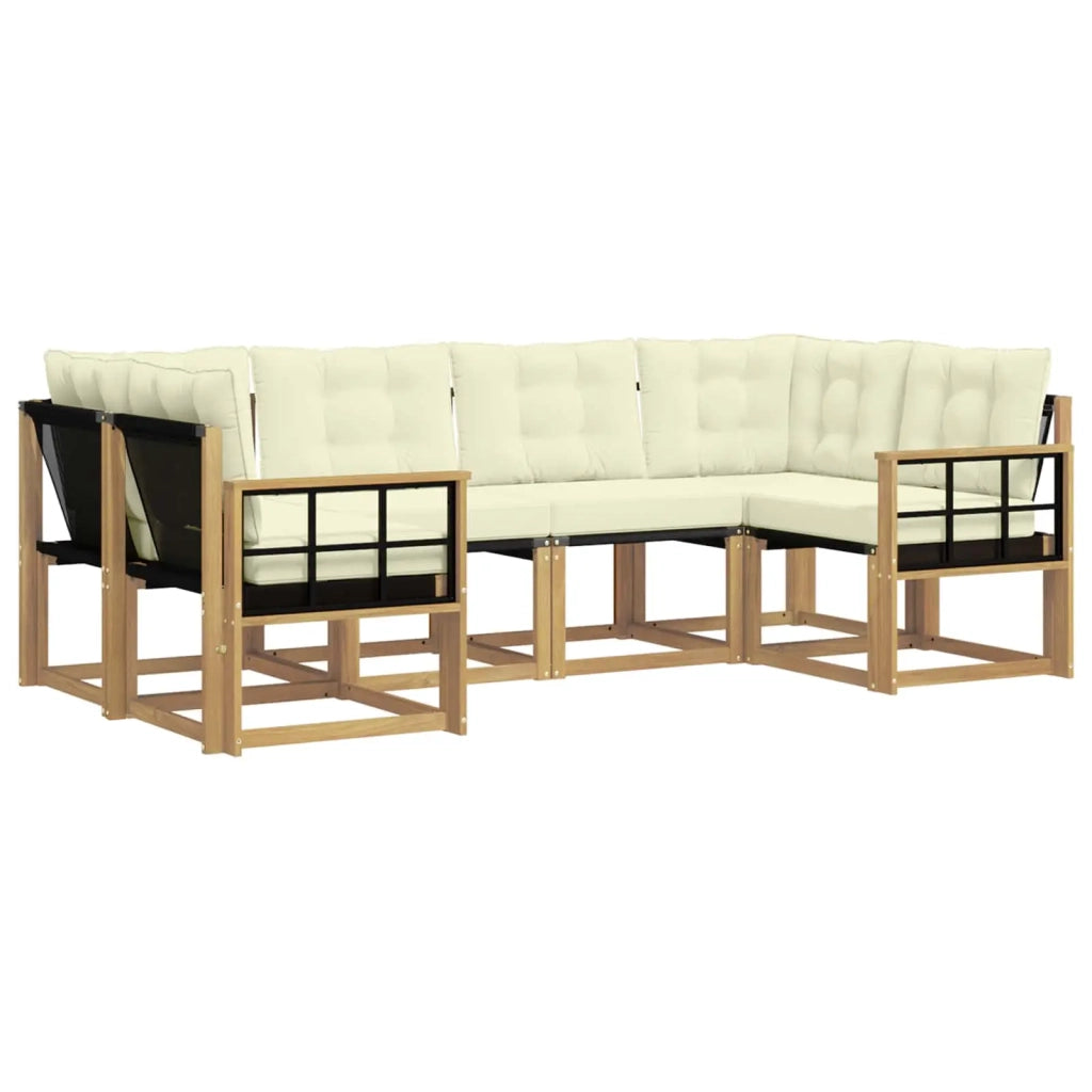 Set di divani da esterno 6 pz Bianco e Crema 3389816