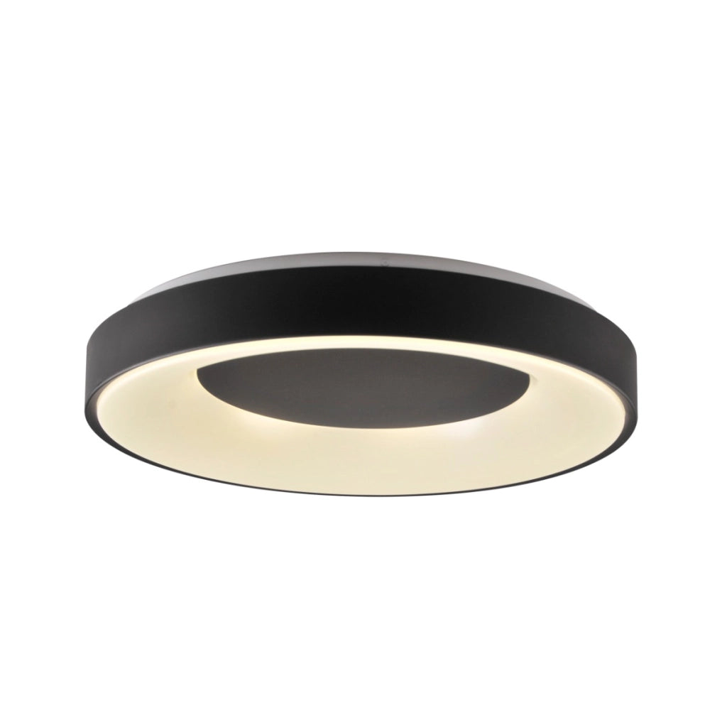Plafoniera LED 48W rotonda 38cm nera telecomando IP44
