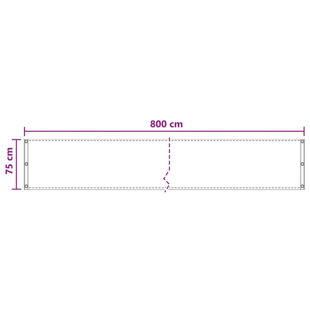 Schermo da balcone Sabbia 75 x 800 cm HDPE e alluminio 4003272