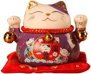 Figurina di Ceramica con Braccio che Saluta - Attrae la Ricchezza - Apertura d'Impresa - Realizzata con Materiali di Alta Qualità - Gatto Fortunato
