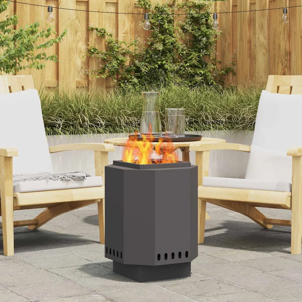 Focolare Senza Fumi Nero 38 x 38 x 51 cm Acciaio 858978