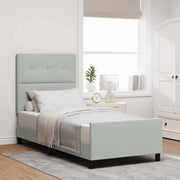 Letto a molle con testiera Grigio chiaro 100 x 200 cm Velluto 3344921