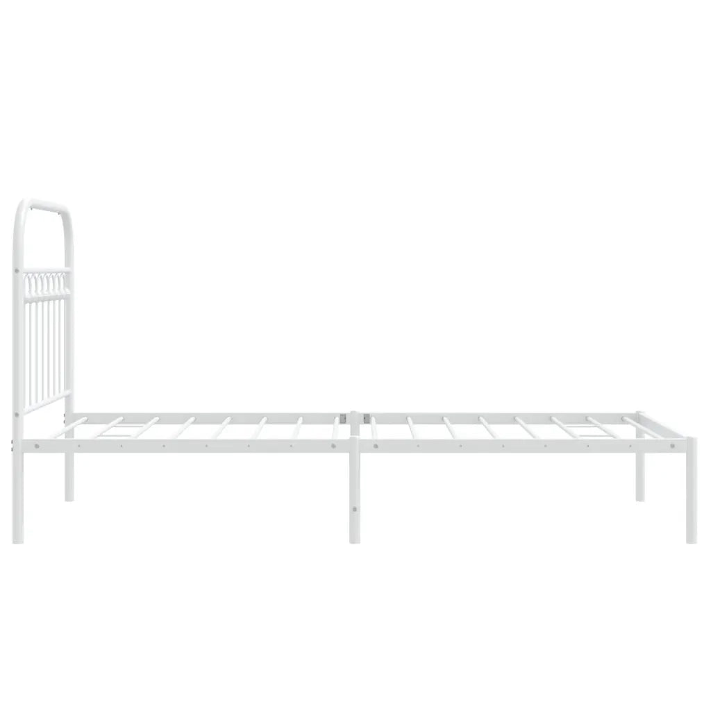 Giroletto con Testiera Metallo Bianco 90x190 cm 376641