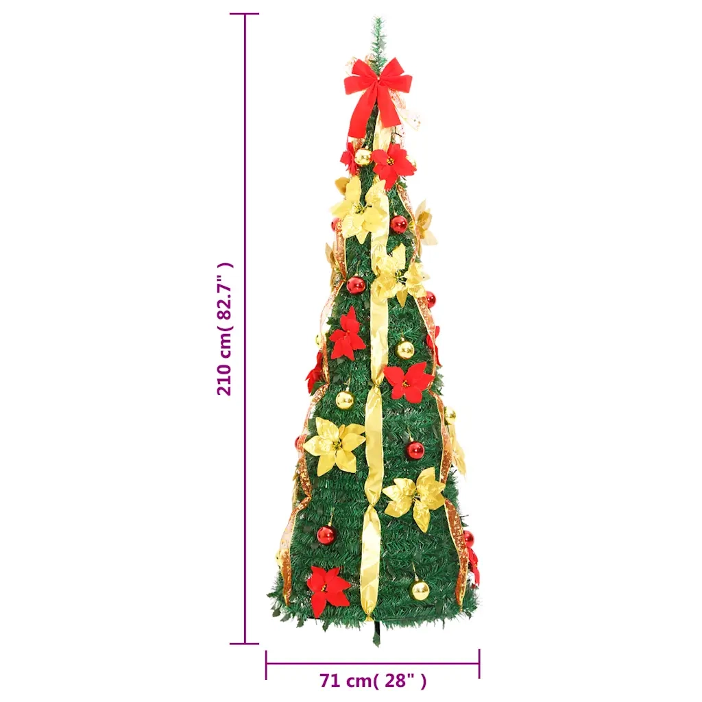 Albero di Natale Artificiale Pop-up con 200 LED Verde 210 cm 357763