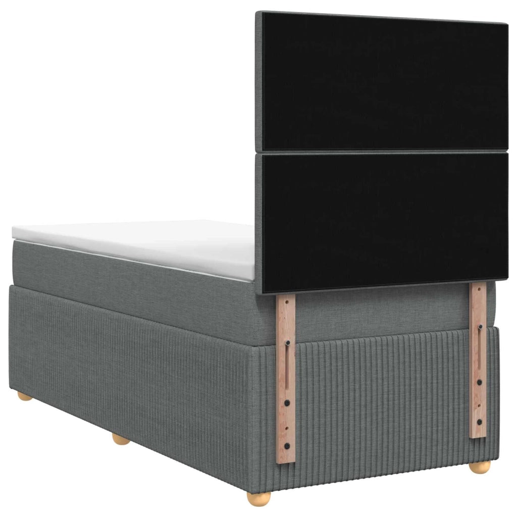 Letto Box Spring LED con Materasso Grigio Scuro 80 x 200 cm 3455721