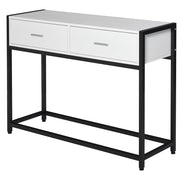Consolle con 2 Cassetti e Gambe Regolabili ¨C Minimal ¨C Bianco e Nero 120x34x81 cm