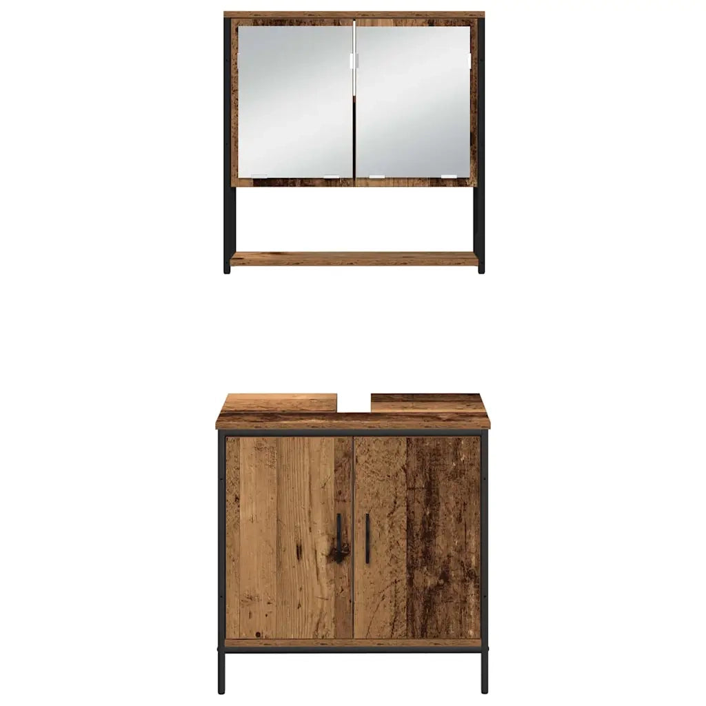 Set di mobili per il bagno 3 pcs Marrone Legno multistrato 3334367
