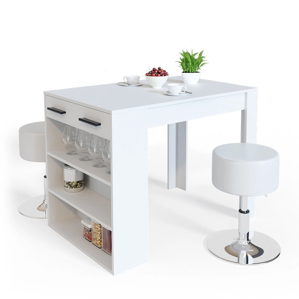 Vicco Set tavolo da pranzo Bianco 67 x 100 cm con 2 sgabelli