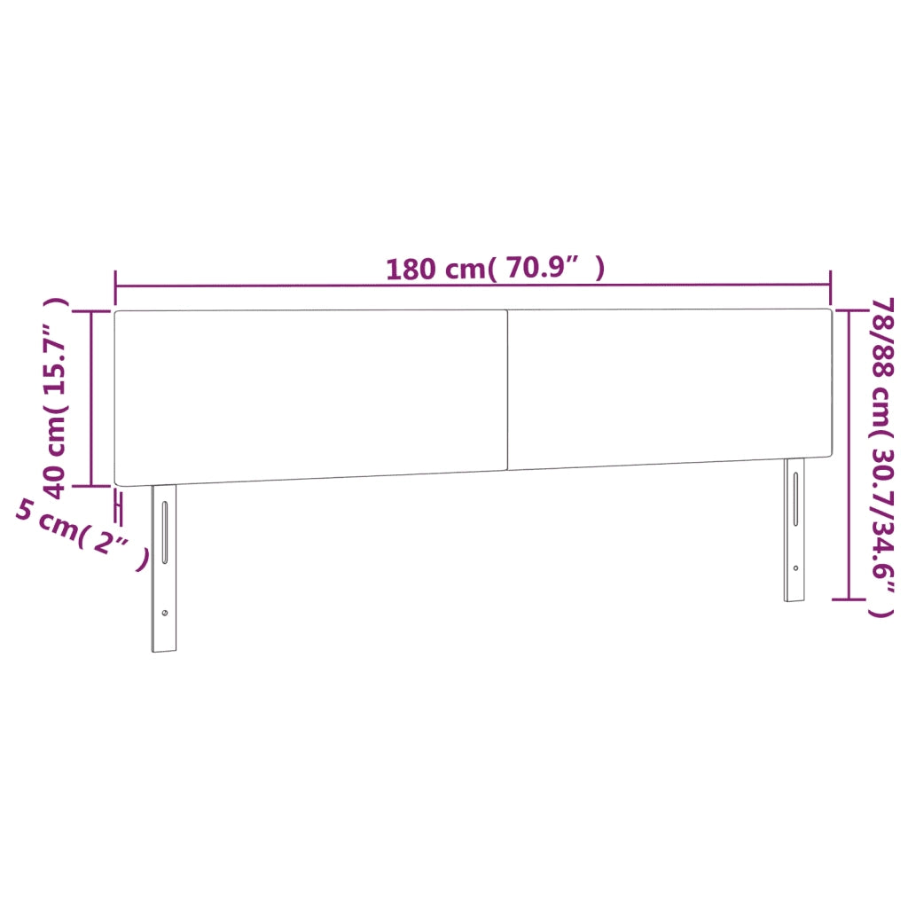 Testiera a LED-Testata con LED Blu 180x5x78/88 cm in Tessuto 716246