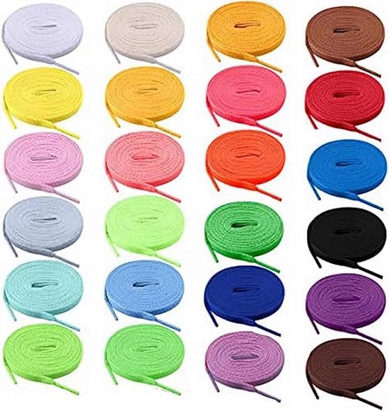 Lacci per Scarpe a 24 Paia - Lunghezza 120 cm - Multicolore - Lacci Elastici - Materiale Durevole Polyester/Nylon - Lacci per Scarpe