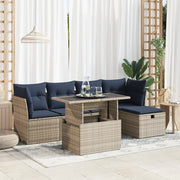 Set Divano da Giardino 6pz con Cuscini Grigio Polyrattan Acacia 3326142