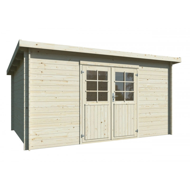 Casetta da giardino in legno 406x292 cm pareti 28 mm con porta doppia e tetto impermeabilizzato 10,4 m²  Esterni da Vivere Nora B