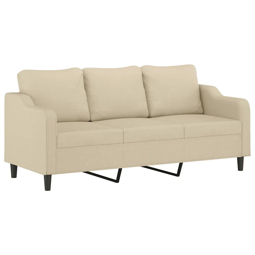 Divano a 3 Posti-Sofa 3 Posti Crema 180 cm in Tessuto 333036