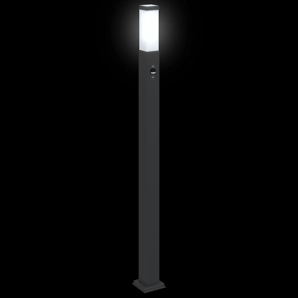 Lampada a paletto con sensore 110 cm Nera IP44 4006081