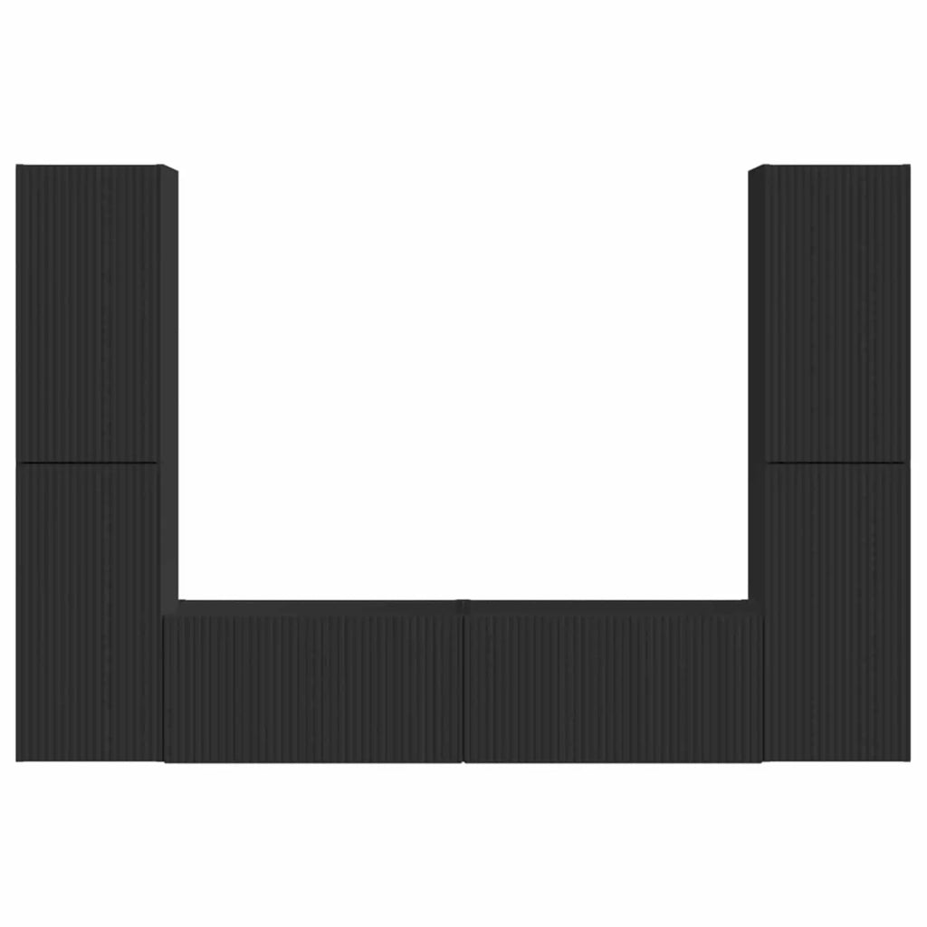 Set mobile TV 6 pcs Nero Legno multistrato 3409106