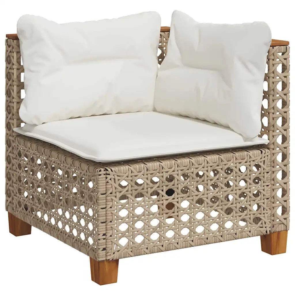 Set Divani da Giardino 7 pz con Cuscini Beige in Polyrattan 3261742