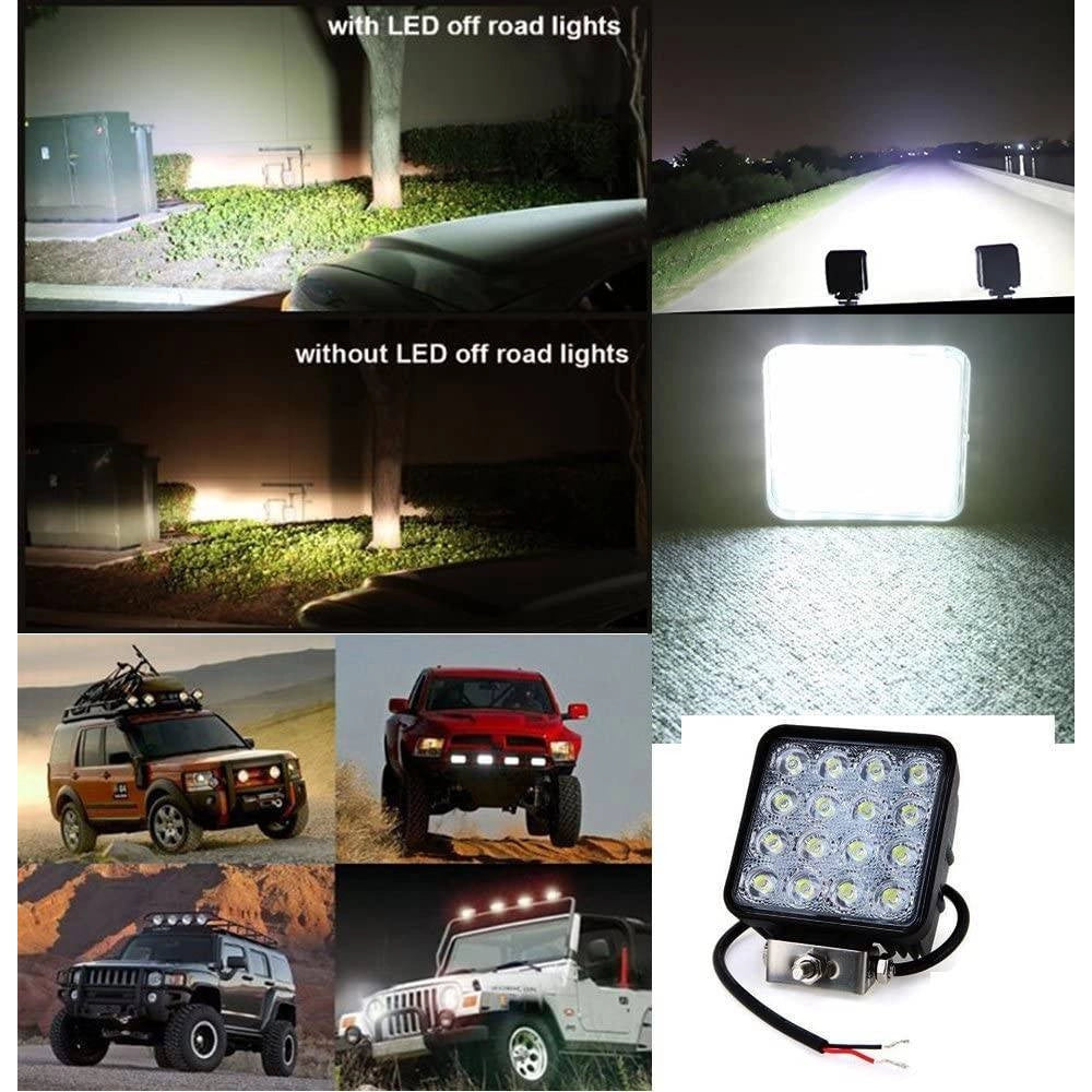 Trade Shop - Faro A Led Supplementare Per Auto Barca Camion Set Da 10pz 48w Lampada 12-24v -