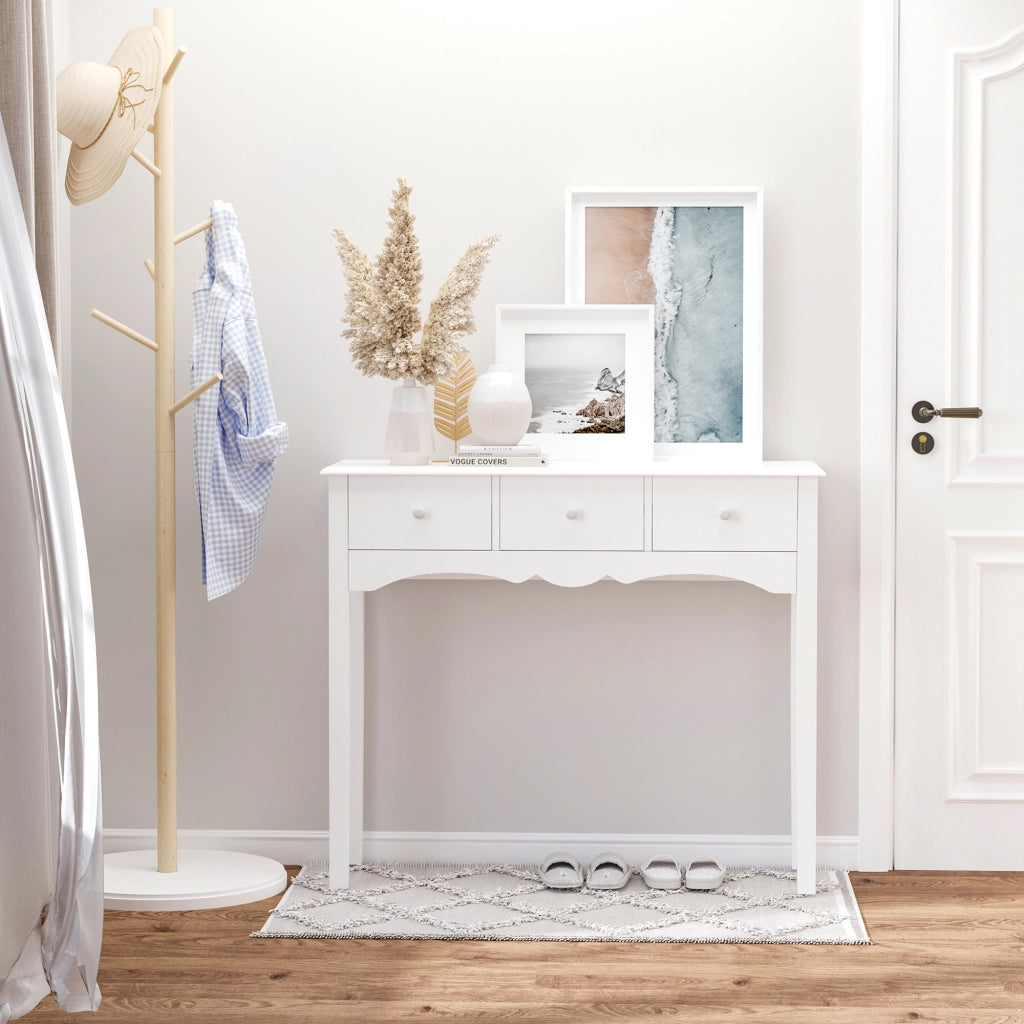 Consolle con 3 cassetti ¨C Minimal ¨C Bianco 100x32x85 cm