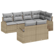 Set Divano da Giardino 7 pcs Beige e Grigio Chiaro polyrattan 3354749