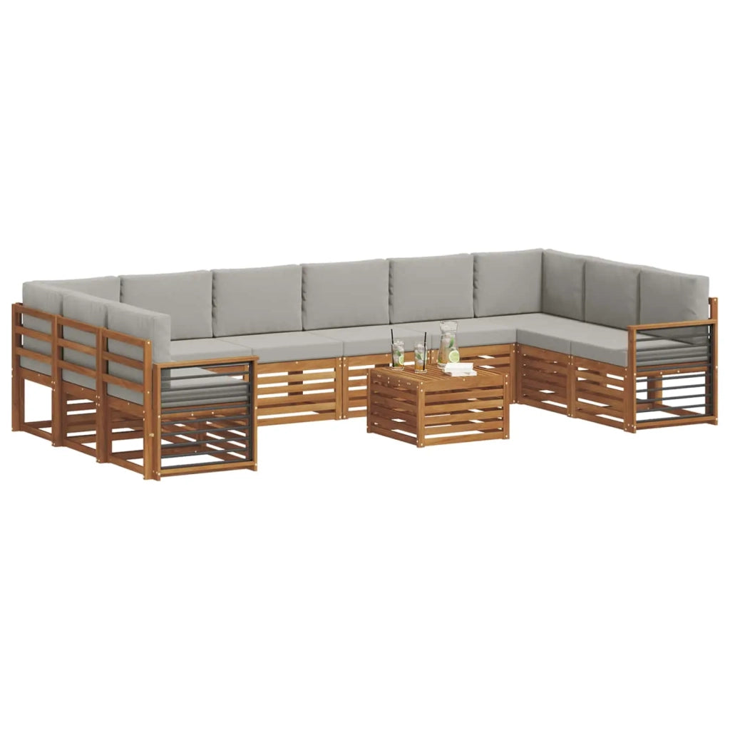 Set divano sezionale 11 pcs Grigio Naturale e Chiaro 3375611