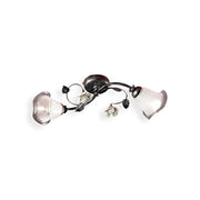 Plafoniera Classica Siena Metallo E Ceramica Nero Sfumato Argento 2 Luci E14