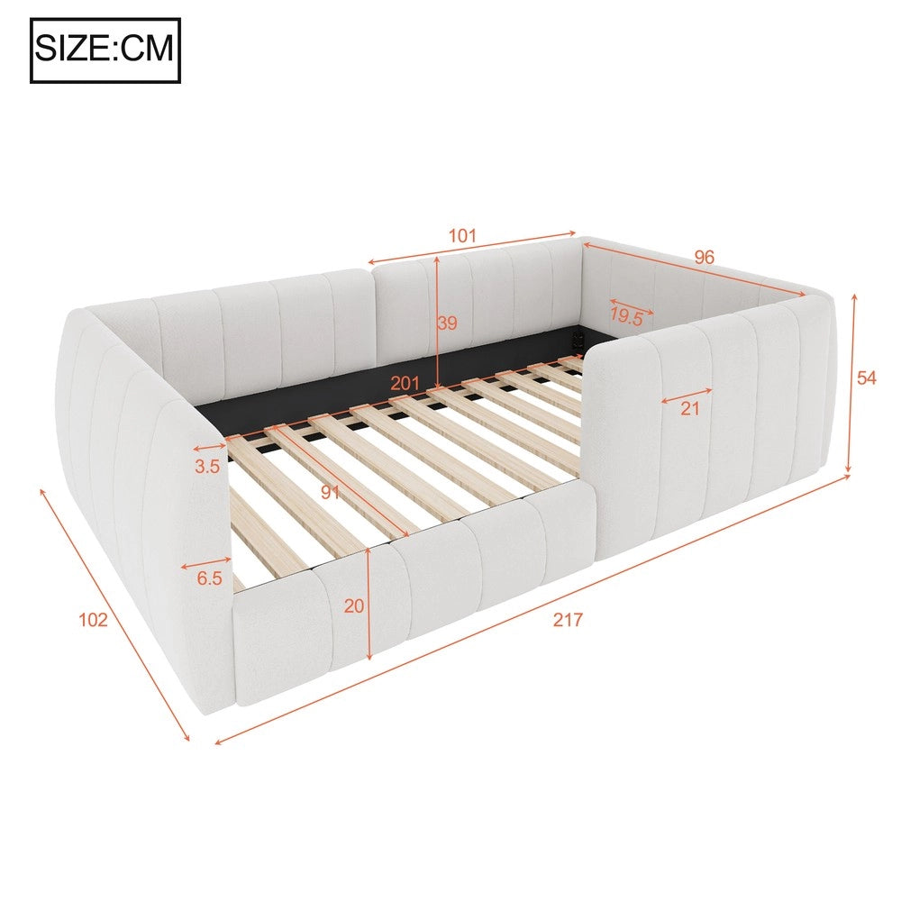 Letto Imbottito con Sponda ¨C Xylo ¨C Beige 90x200