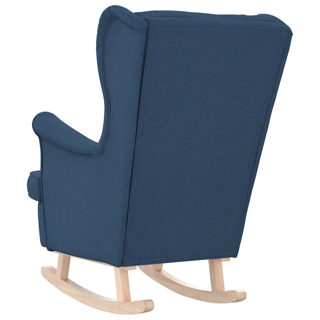 Poltrona | Sedia a Dondolo Blu 74x90x102 cm in Tessuto