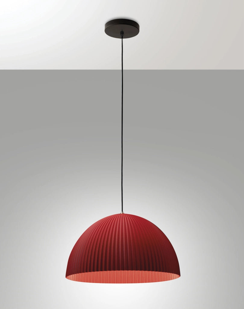 Lampada a Sospensione Carola Ø360mm E27 10W, Struttura in Metallo e Plastica Vegetale, Colore Bordeaux, IP20, Classe 1 - Carola Design