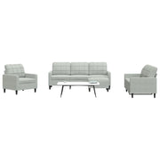 Set di Divani 4 pz con Cuscini Grigio Chiaro in Velluto 3278361