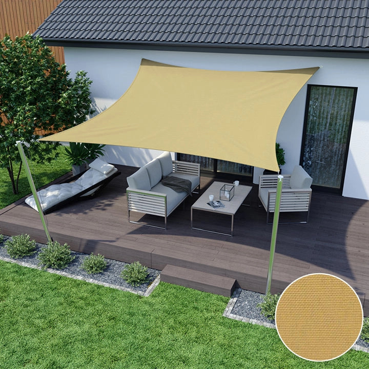 AIO FACTORY Vela Ombreggiante Impermeabile 3x3 m Beige - Vela Parasole da Giardino