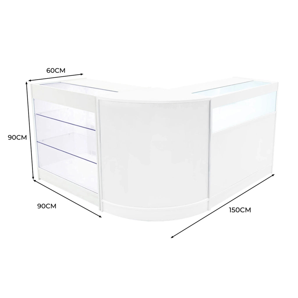 Set Banconi Bianco Triton LED K900 B900 CM60 con Serratura e Ripiani