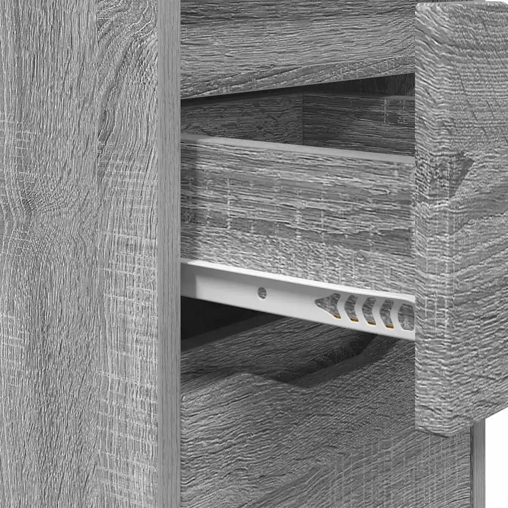 Comodini con cassetto 2 pz-Set di 2 Tavolino da notte Grigio Sonoma 30,5 x 30 x 43 cm