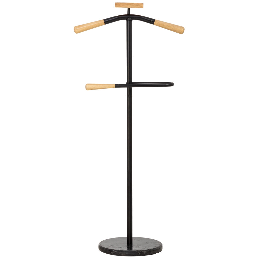 Perchero de metal y madera negro 120h cm
