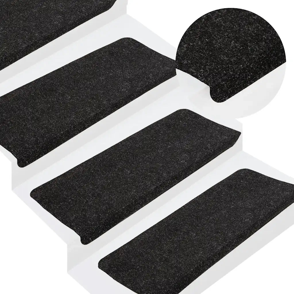 Tappetini Autoadesivi per Scale 30 pz Antracite 65x24,5x3,5 cm 3365903