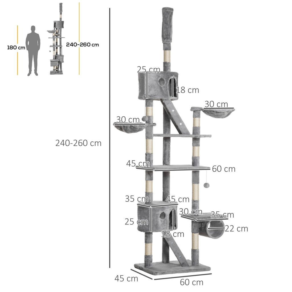 Albero per Gatti ¨C Minimal ¨C Grigio 240-260 cm