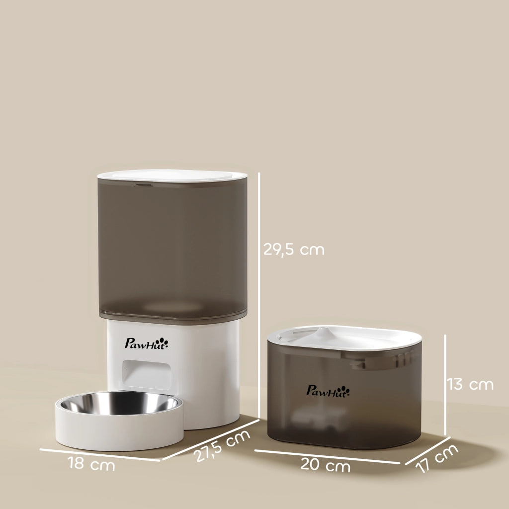 Dispenser Cibo per Gatti e Cani 3L con App ¨C Minimal ¨C Grigio