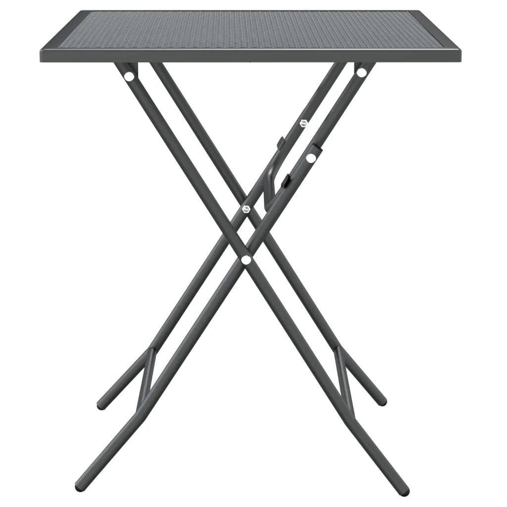 Set da Pranzo per Giardino 3pz | Set Salotto da Giardino Rete Metallica Espansa Antracite
