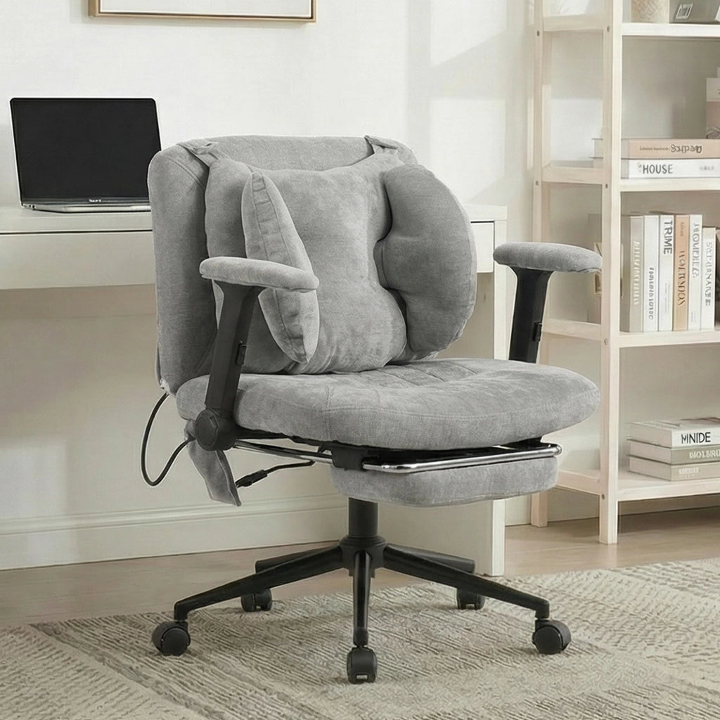Sedia da ufficio girevole regolabile con poggiapiedi ¨C Minimal ¨C Grigio