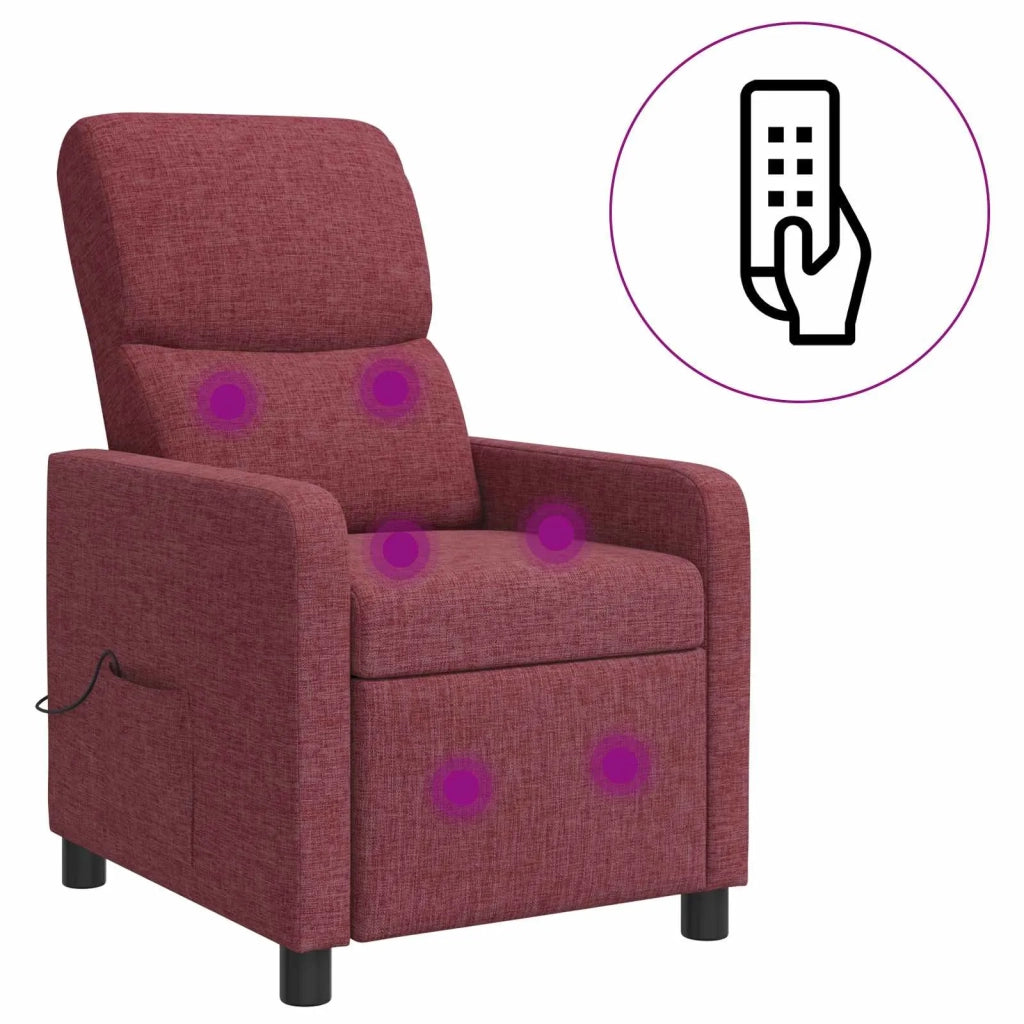 Poltrona reclinabile Rosso Vino Tessuto 42034832