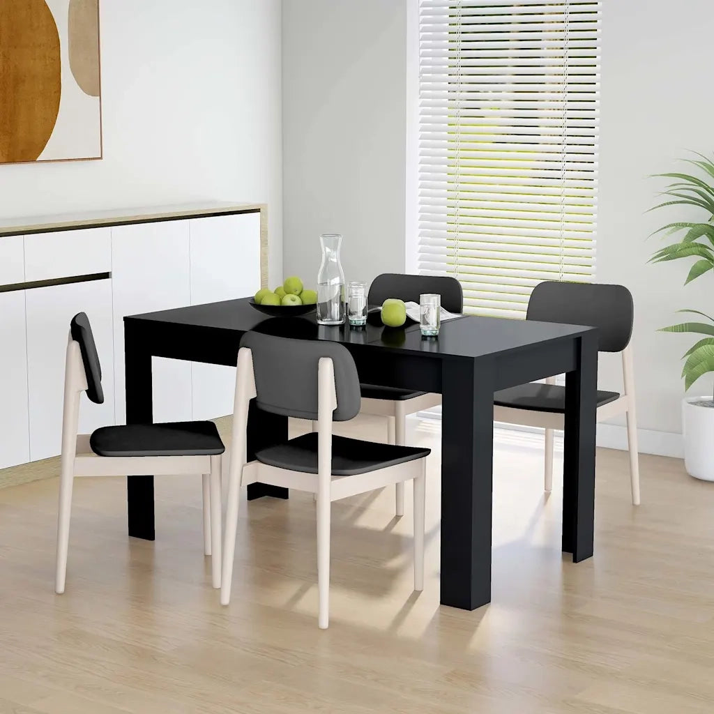 Tavolo da Pranzo Nero 140x74,5x76 cm in Legno Multistrato 804203