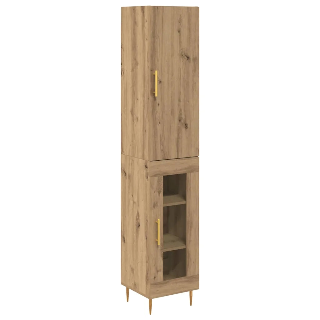 Credenza 2 pz | Madia | Buffet da pranzo | Armadio da pranzo Rovere artigianale Legno multistrato