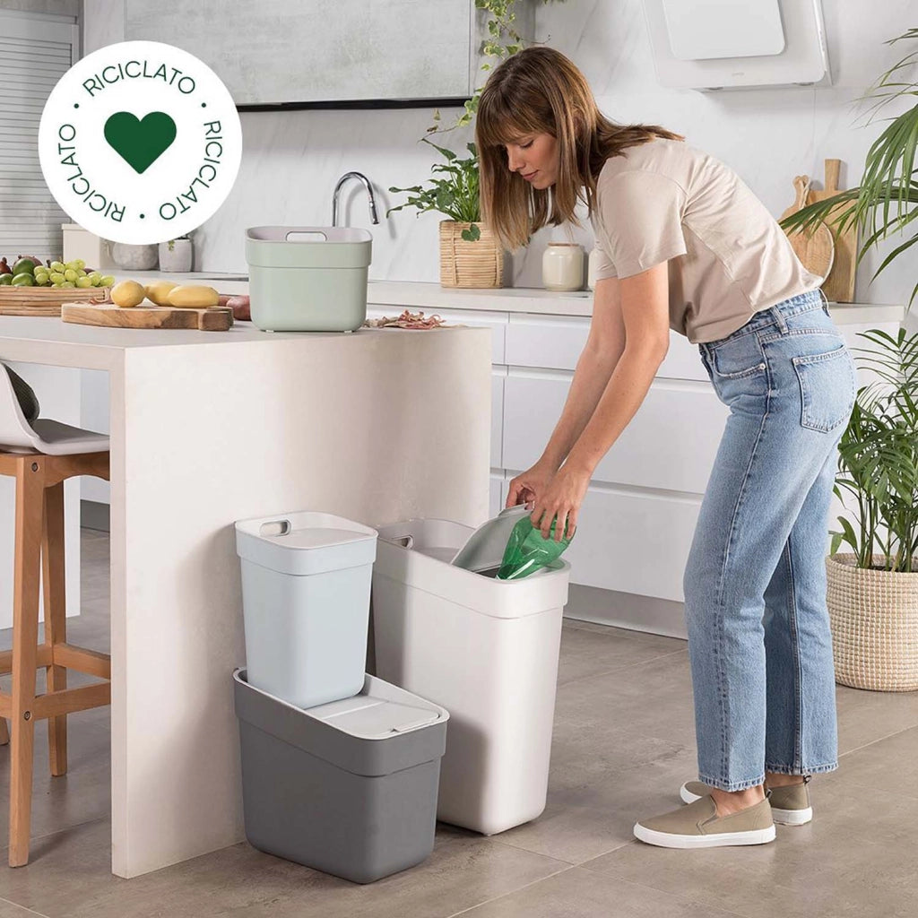 PATTUMIERA CURVER READY VERDE / GRIGIO LT. 20 CON FERMA BUSTA