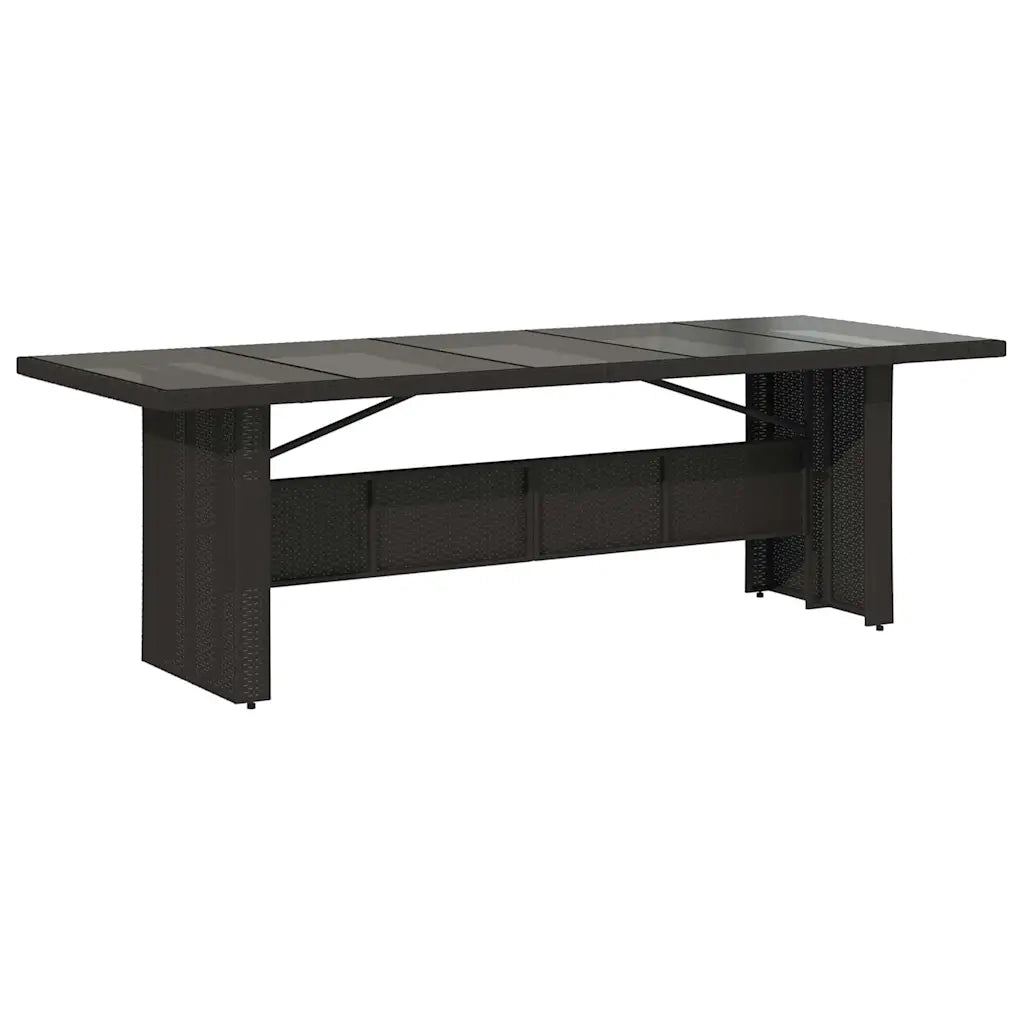 Set da Pranzo per Giardino 9 pcs Nero polyrattan 3365414