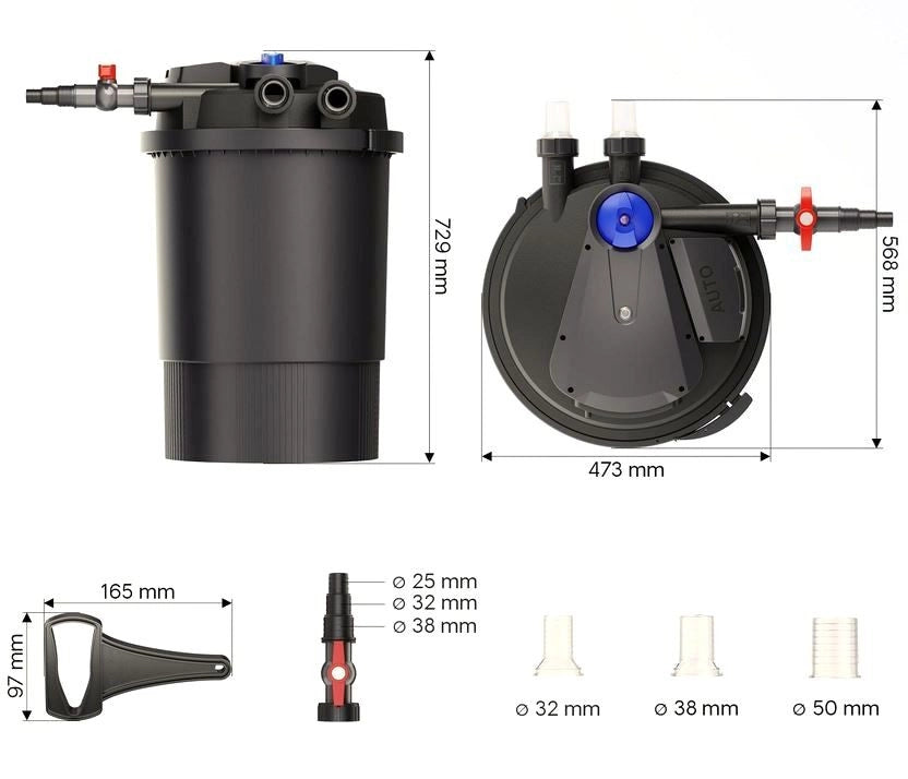 SunSun CPA-30000 - filtro pressurizzato con UV e pulizia automatica per laghetti fino a 60000L