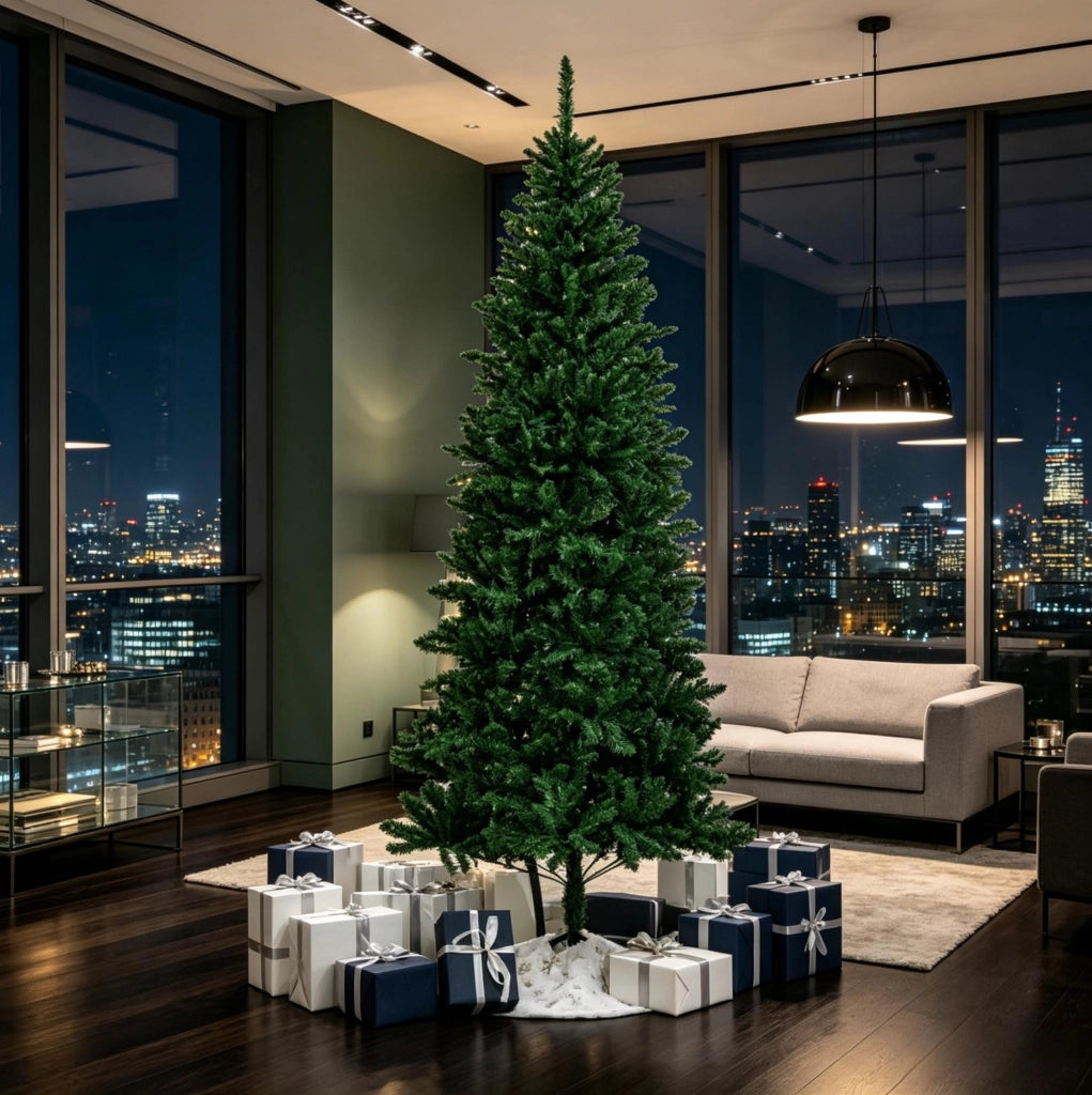 Albero di Natale artificiale ULEVR 210 cm verde con circa 865 rami, struttura in metallo e PVC