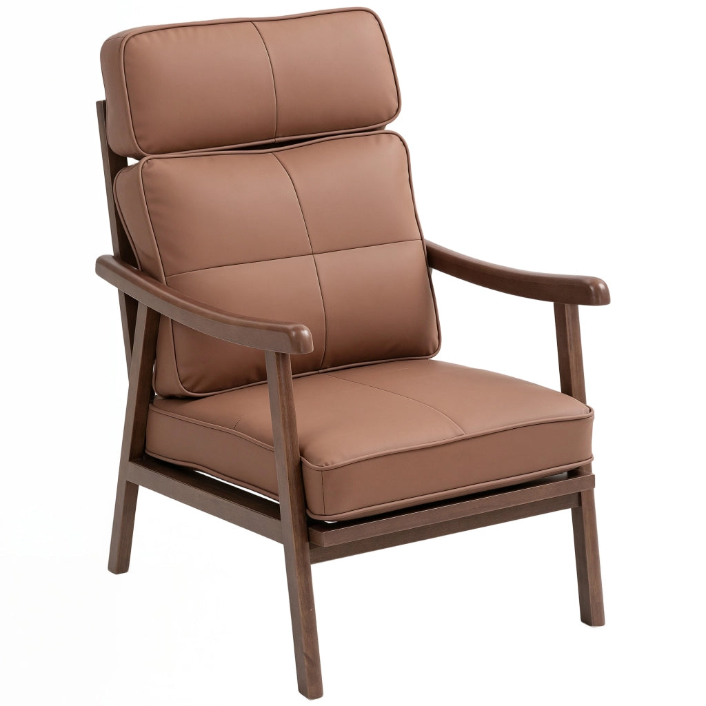 Poltrona ¨C Zephmum ¨C Marrone e Legno Noce
