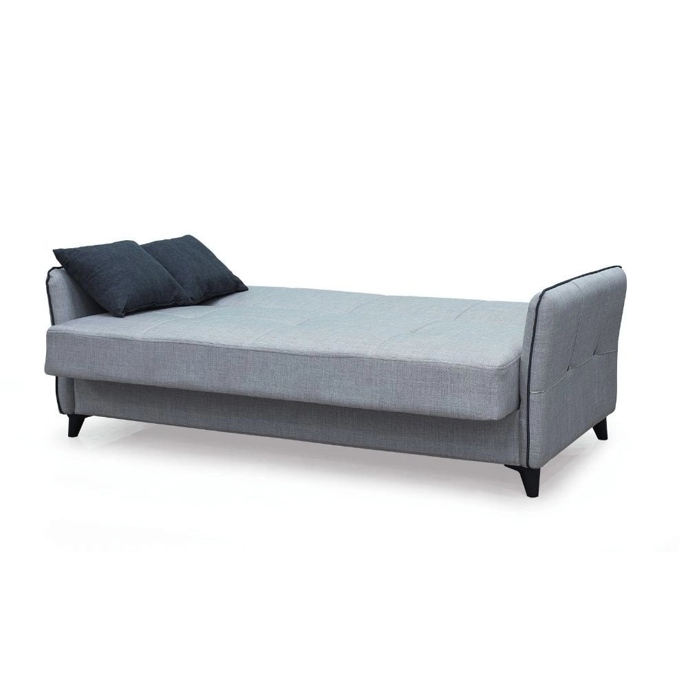 Divano letto contenitore grigio chiaro 210x94x80